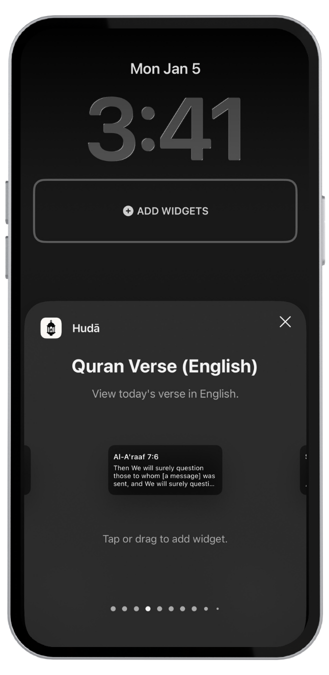 Quran Verse (English) widget preview